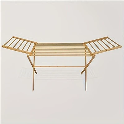 מתלה ייבוש בגדי במבוק עם קופסת אחסון